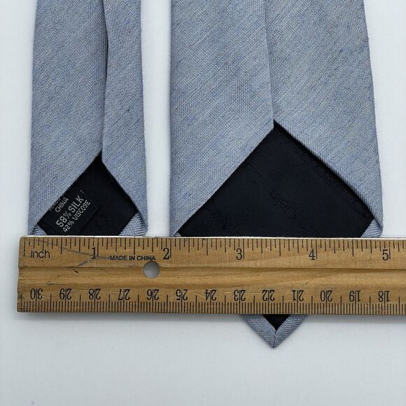 Calvin Klein Silk Blend Neckties Lot of 3 Blue Denim Window Pane Casual Elegant - Picture 7 of 16